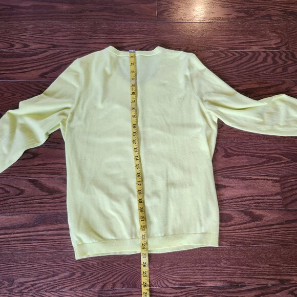 TALBOTS Women’s Yellow Lightweight Pima Cotton Cardigan Sweater Size M pockets - Picture 9 of 13